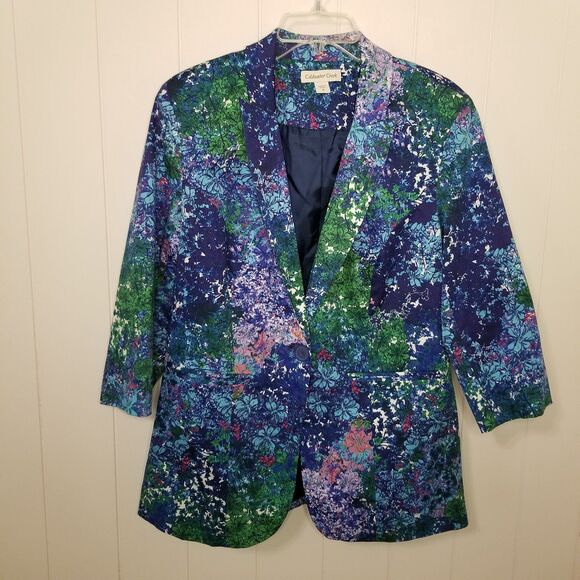 Coldwater Creek Women's Jacket Blazer Size 10 Boho Floral Artsy - Picture 1 of 9